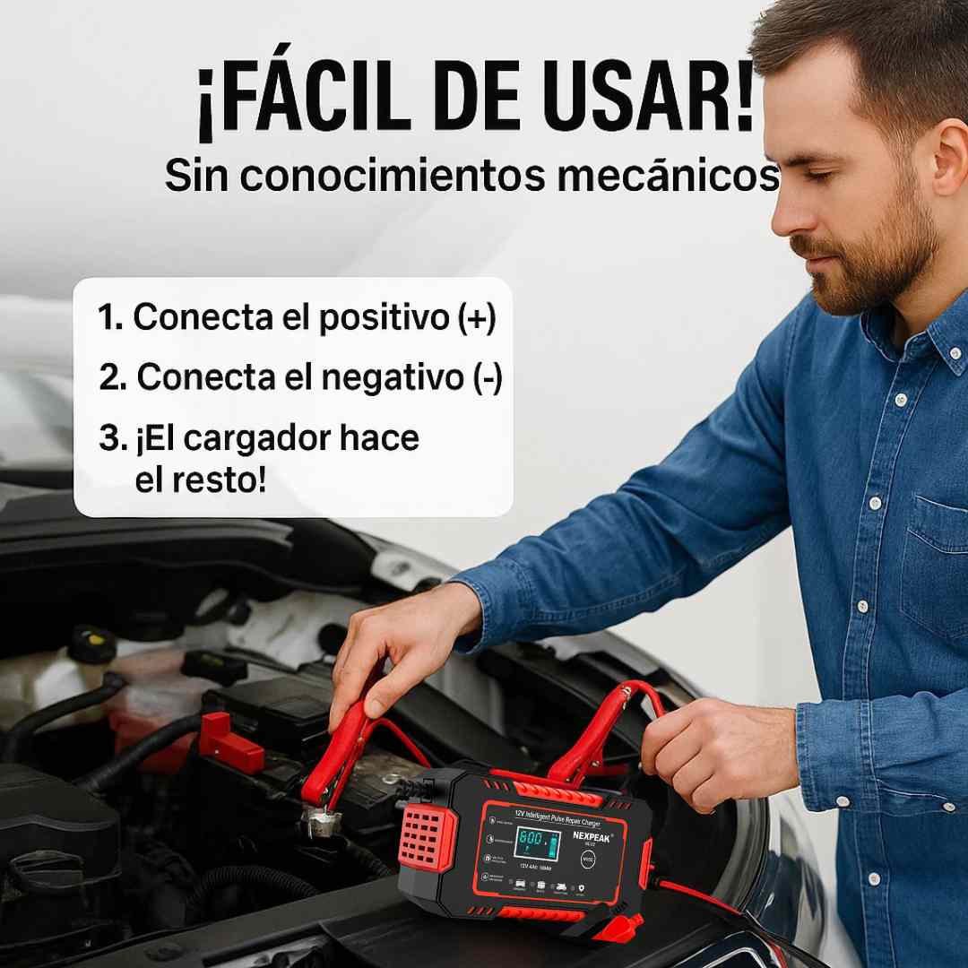 Autocarga Pro® – Cargador de 12V Alto Rendimiento y Modo Reparación