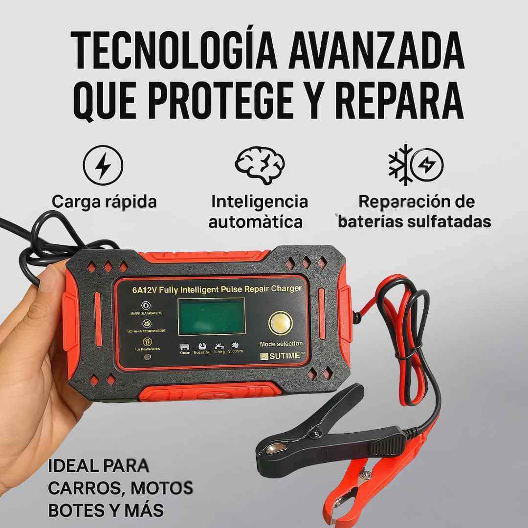 Autocarga Pro® – Cargador de 12V Alto Rendimiento y Modo Reparación