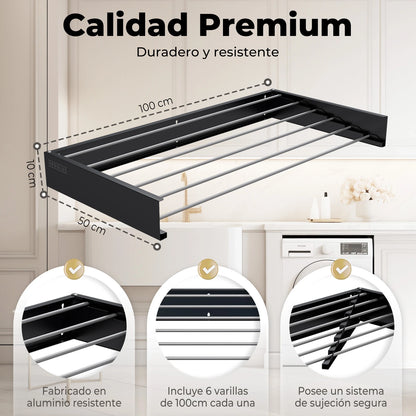 Tendedero de Pared Retráctil + Video de Instalación