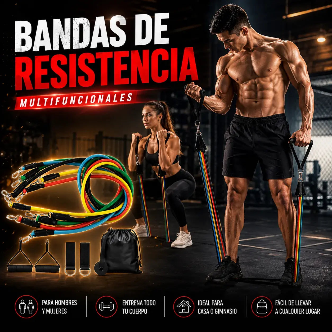 Set de Ligas de Resistencia | Gimnasio Completo en Casa