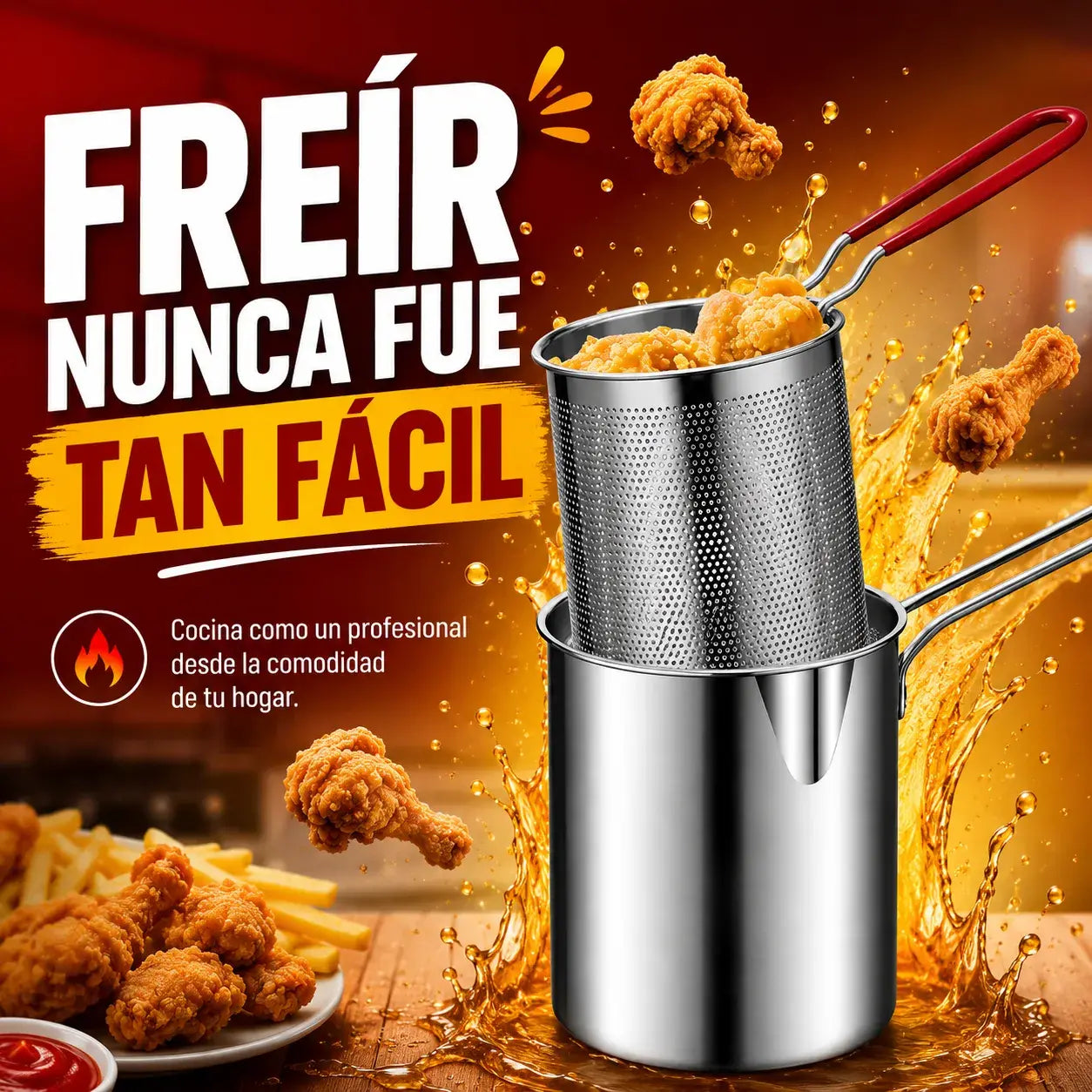 Mini Olla Freidora con Cesta Coladora | Cocina Fácil