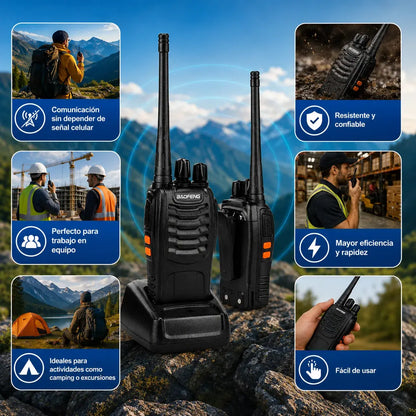 Kit 2 Radios Walkie Talkie recargables originalwok 📶