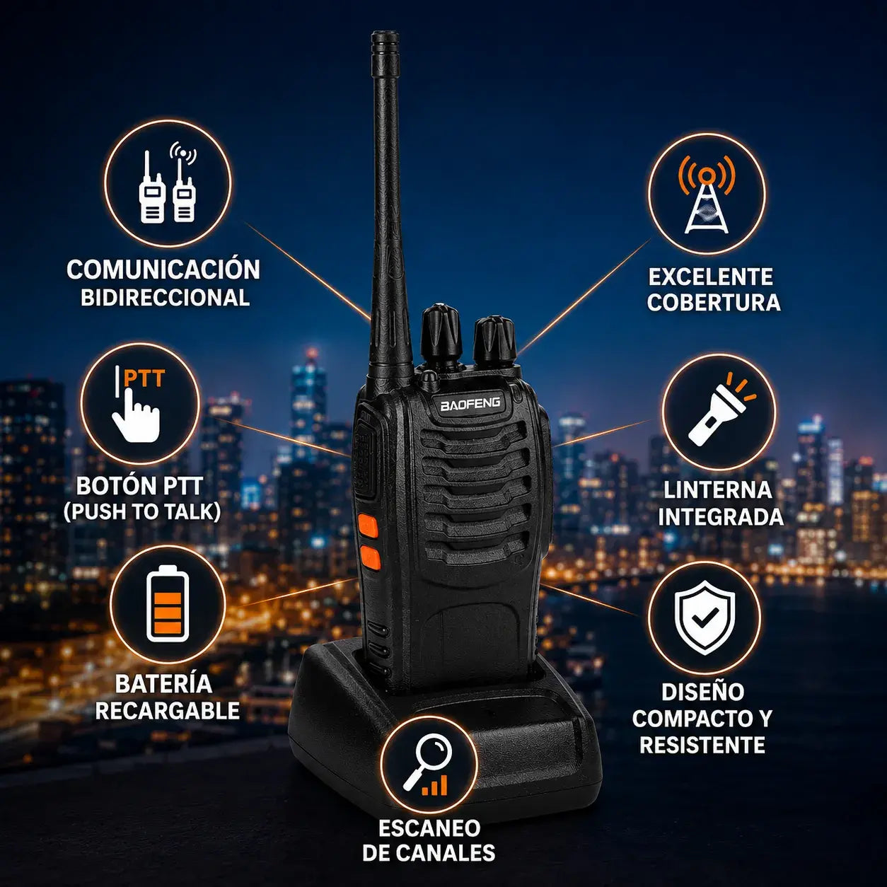 Kit 2 Radios Walkie Talkie recargables originalwok 📶