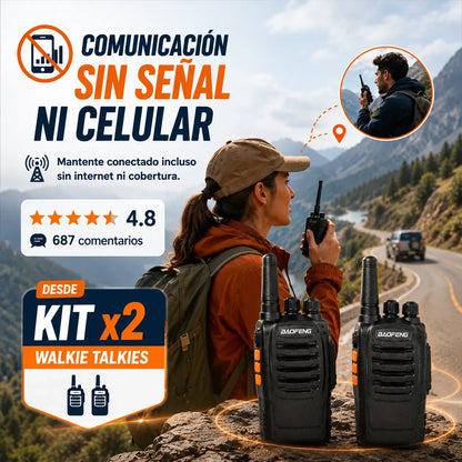 Kit 2 Radios Walkie Talkie recargables originalwok 📶