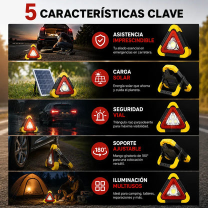 Luz solar de emergencia triangular de advertencia