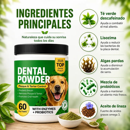 Polvo Dental para Perros | Elimina el Mal Aliento y Combate el Sarro