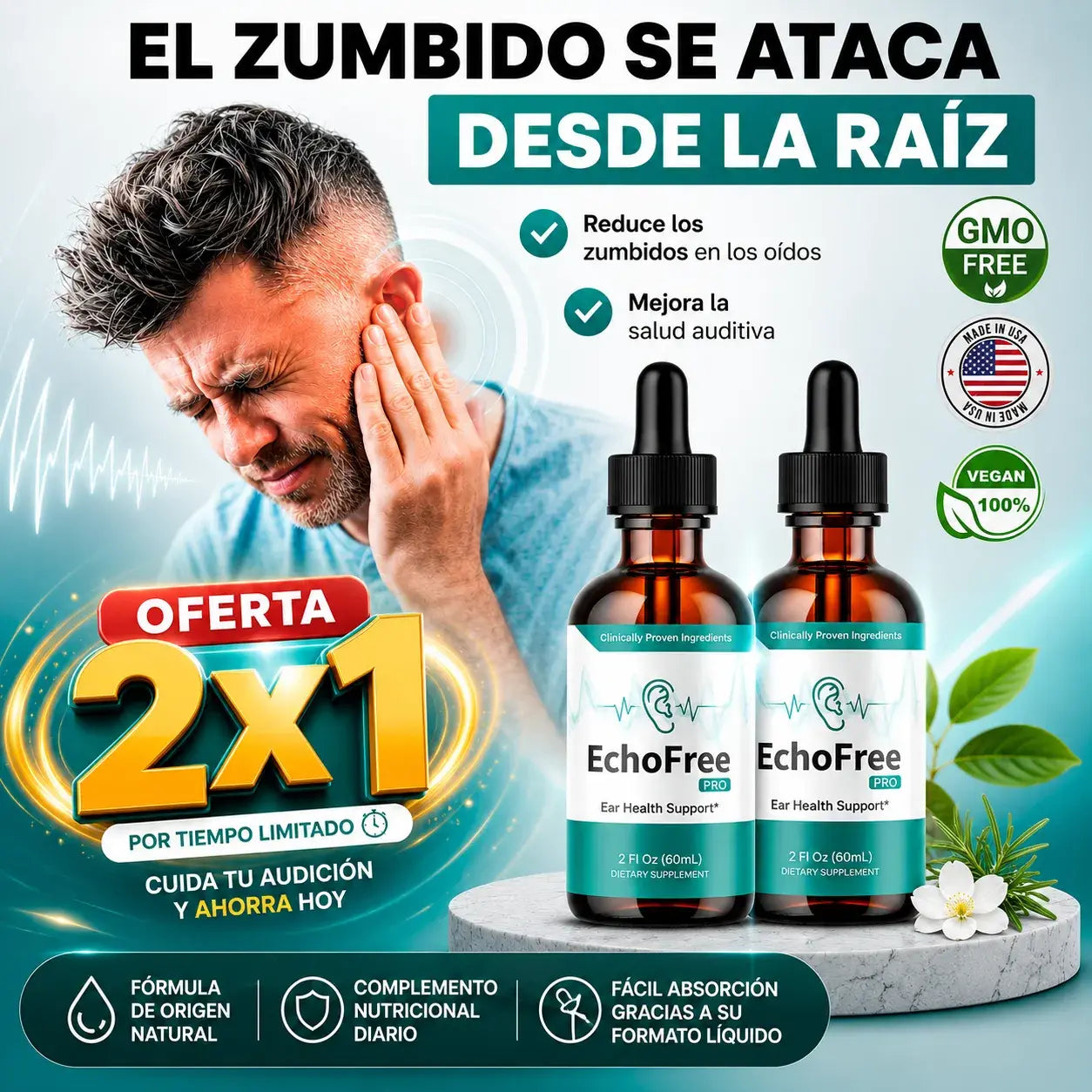 Gotas Naturales para el Bienestar Auditivo | 2X1