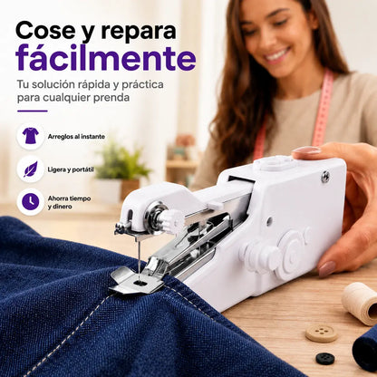 Máquina de Coser Portátil para Arreglar Ropa en Minutos