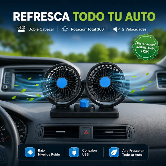 Ventilador Doble Para Coche De 360° confortcar