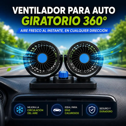 Ventilador Doble Para Coche De 360° confortcar
