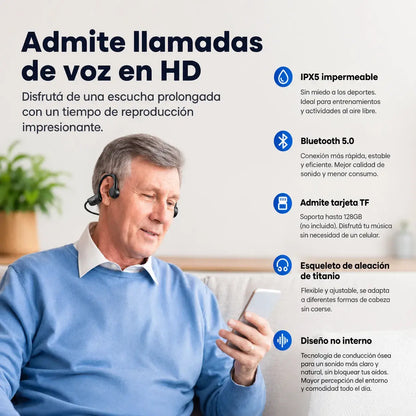Audífonos inalámbricos de conducción ósea de diseño abierto