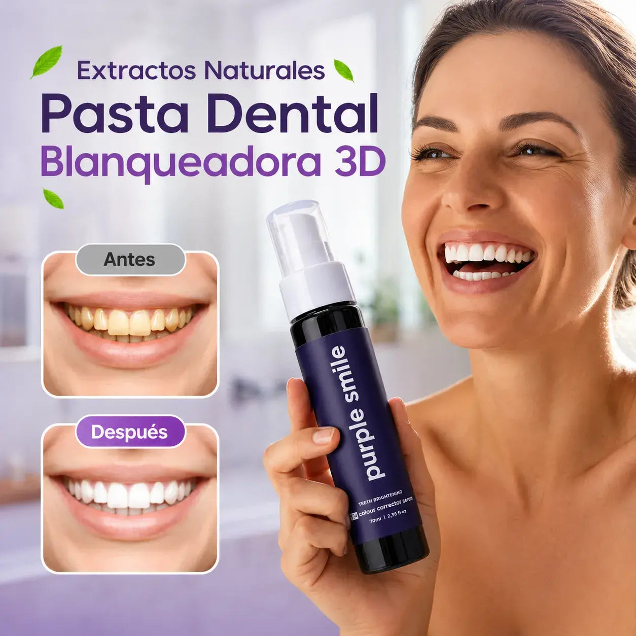 Pasta dental blanqueadora Purple Smile 🔥 OFERTA 2X1