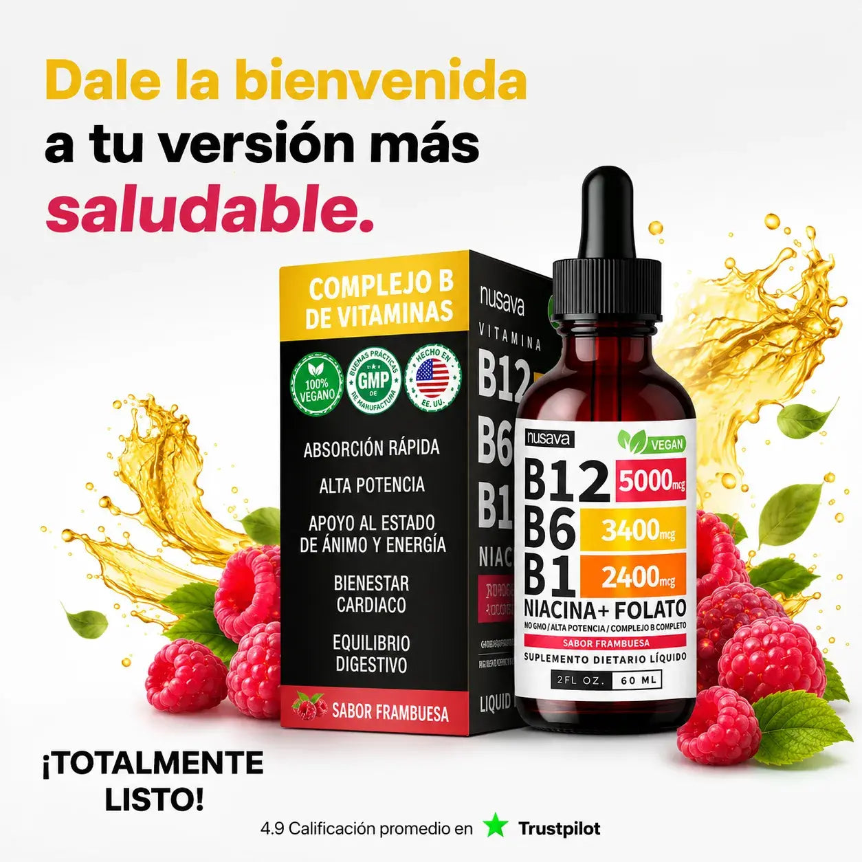 5 en 1 Complejo Vitamina B12 B6 B1