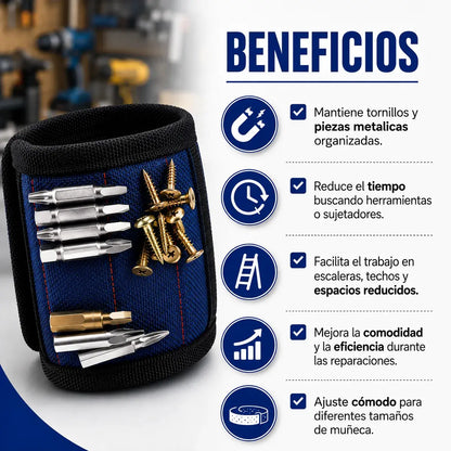 Pulsera Magnética | Tornillos y Herramientas Siempre a la Mano
