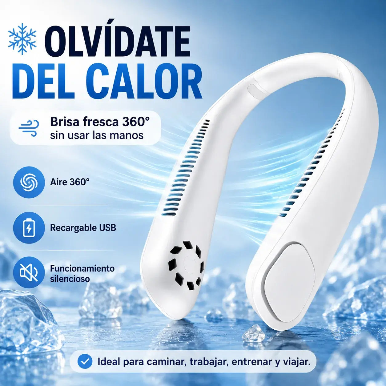 Ventilador Portátil de Cuello | Frescura Manos Libres