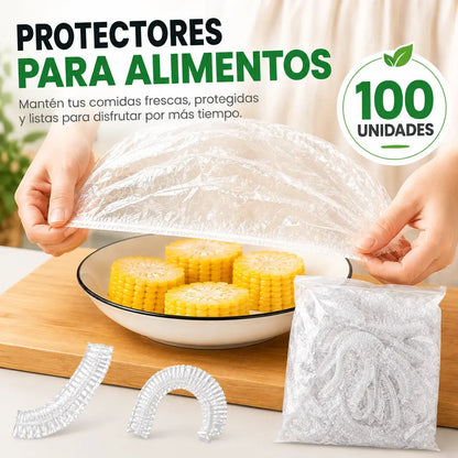 x100 Fundas Elásticas para Alimentos | Conserva la Frescura por Más Tiempo