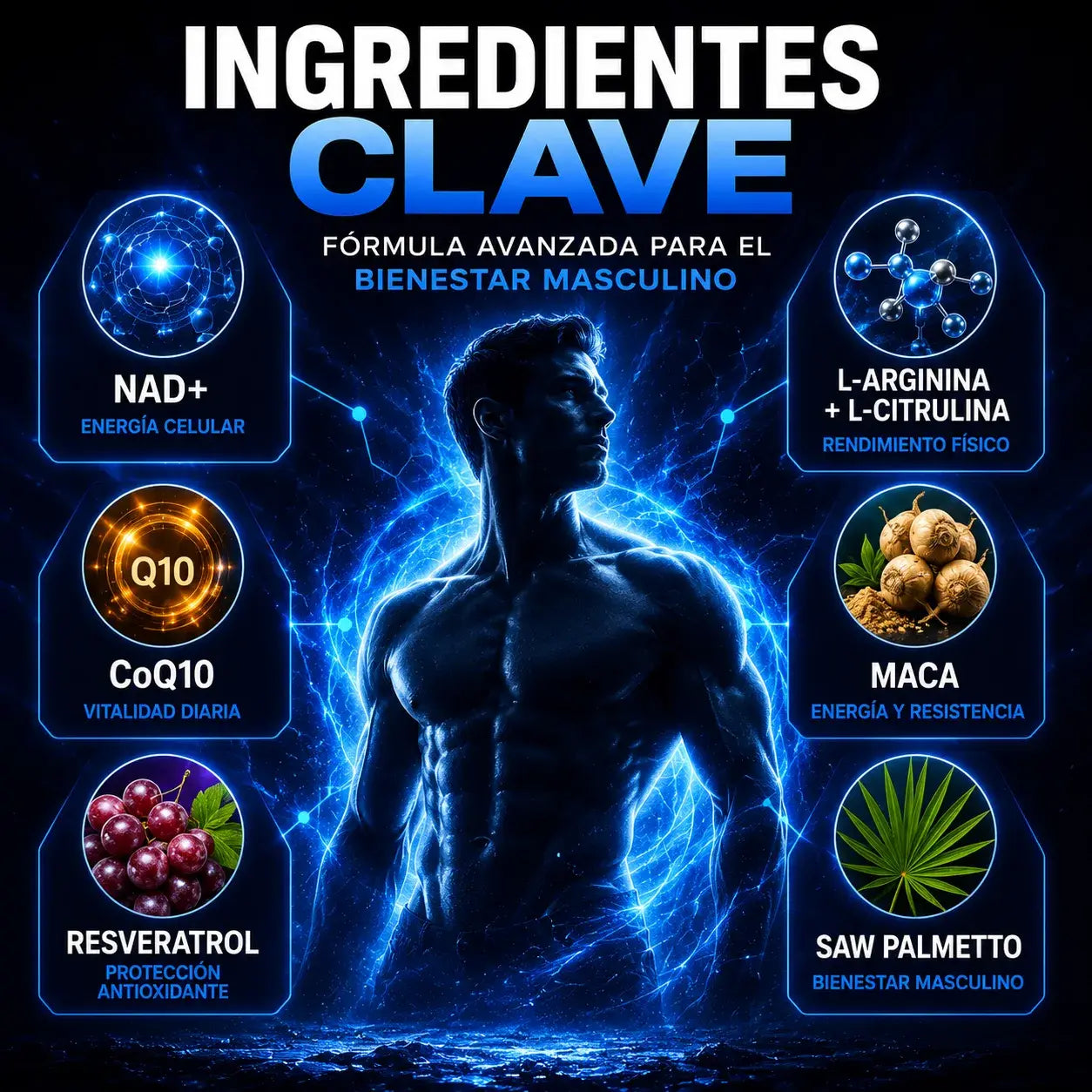 Suplemento Masculino con NAD+ | Energía y Bienestar Integral