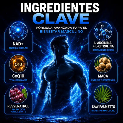Suplemento Masculino con NAD+ | Energía y Bienestar Integral