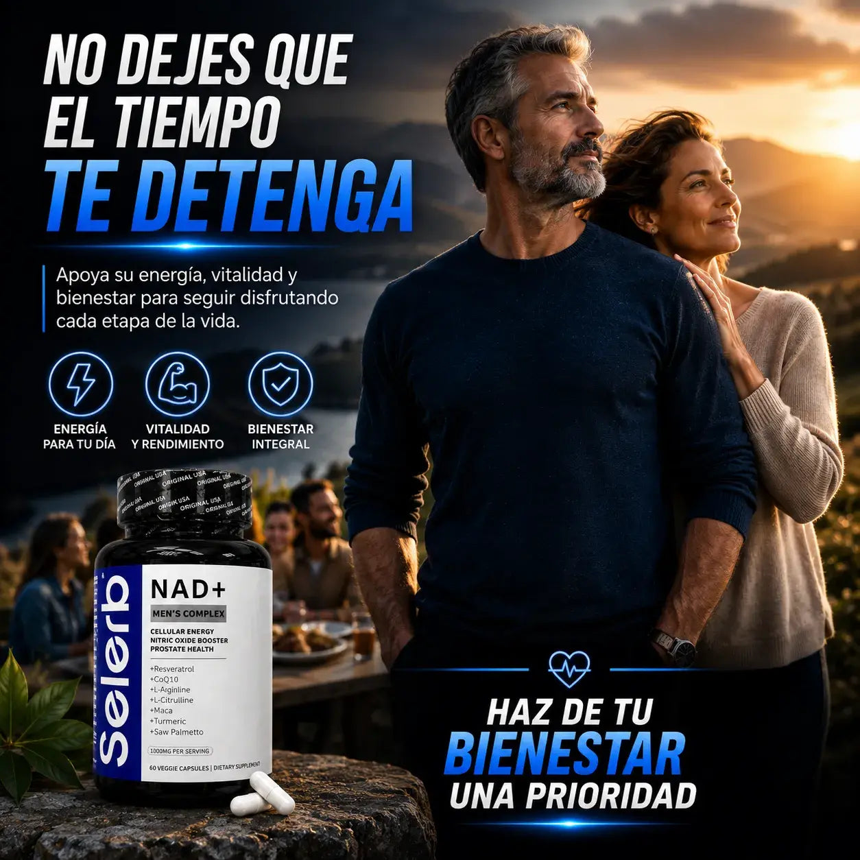 Suplemento Masculino con NAD+ | Energía y Bienestar Integral