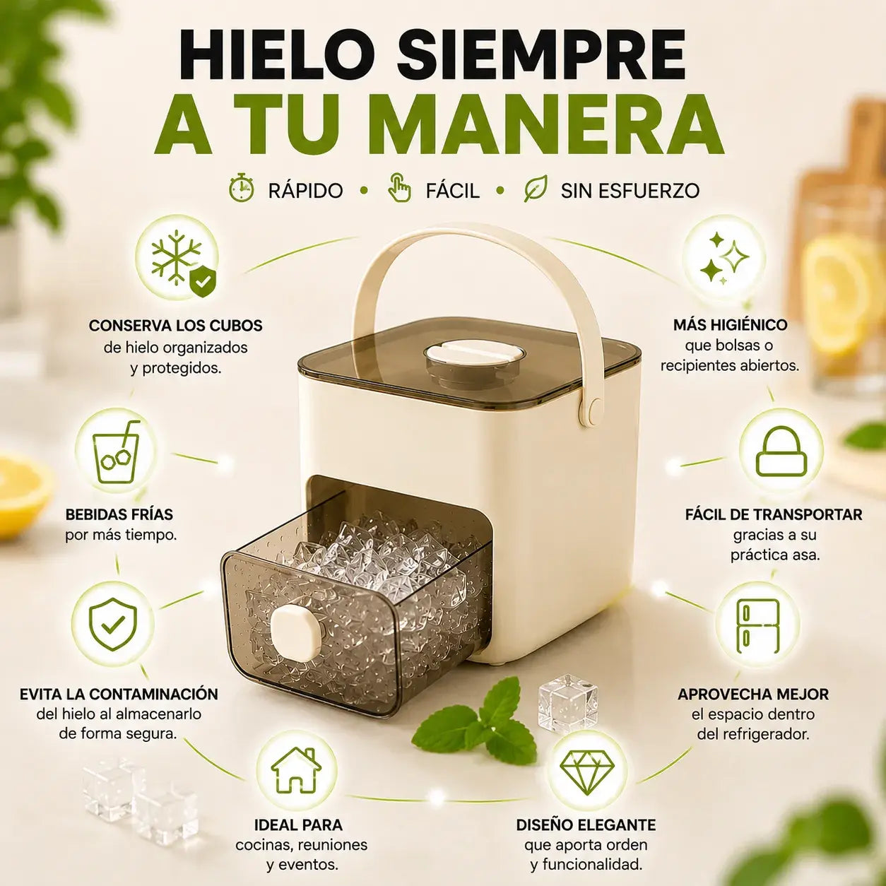 Maquina De Hielo Vip | Mantén tus Bebidas Frías por Más Tiempo