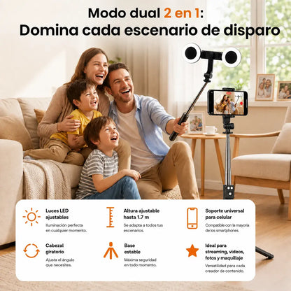 📷 ✨ Nuevo Palo Selfie Bluetooth 6 en 1 Con Luces 🌟