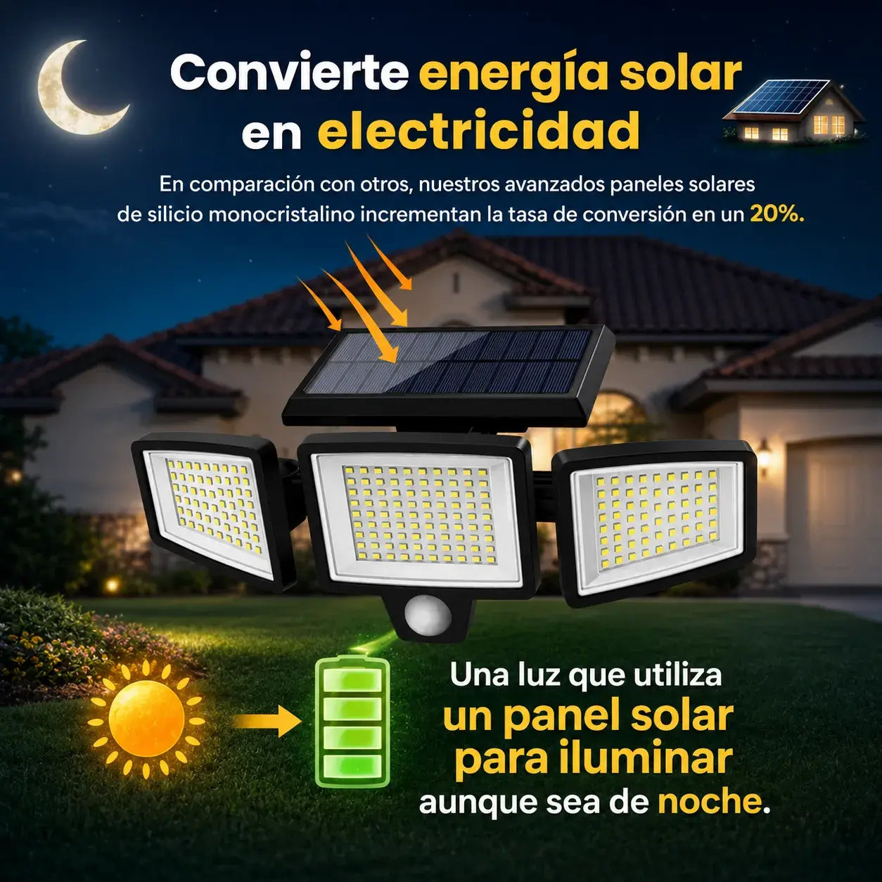 🔦 Seguridad automática para tu hogar sin pagar electricidad.