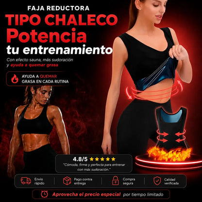 FAJA REDUCTORA SAUNA MUJER TIPO CHALECO