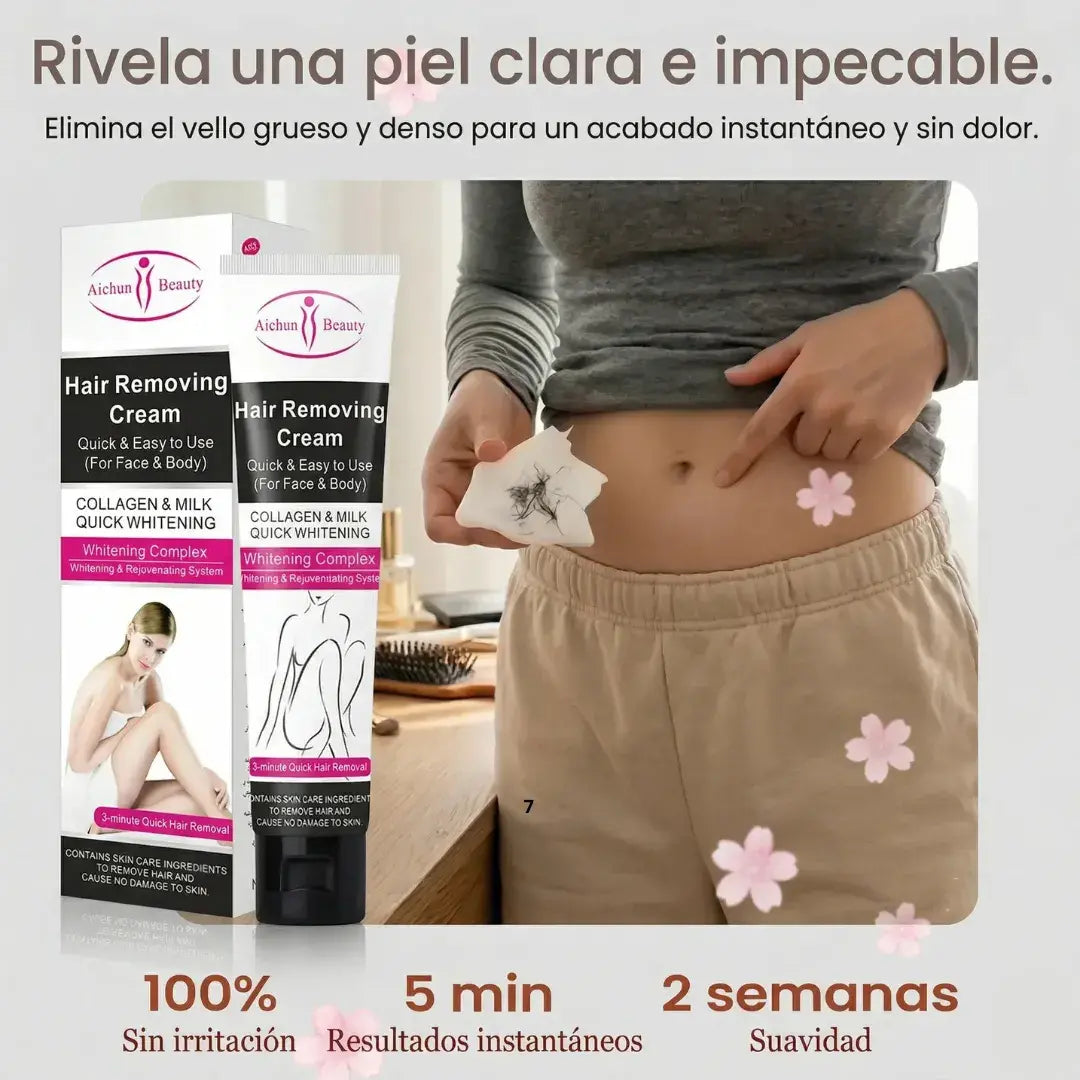 Crema Depilatoria Sin Dolor para Eliminar el Vello y Suavizar la Piel
