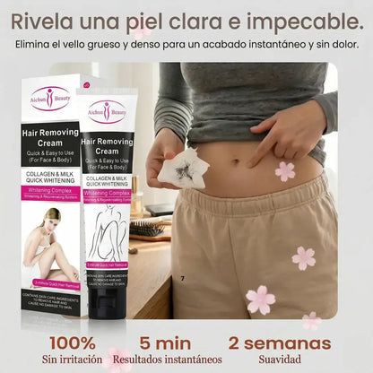 Crema Depilatoria Sin Dolor para Eliminar el Vello y Suavizar la Piel